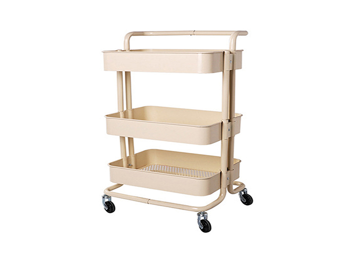 Rolling Metal Storage Organizer Trolley Mobile With Caster Wheels