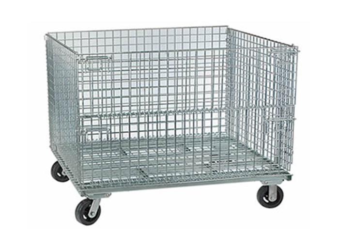Warehouse Industrial Wire Mesh Storage Cage with Wheels