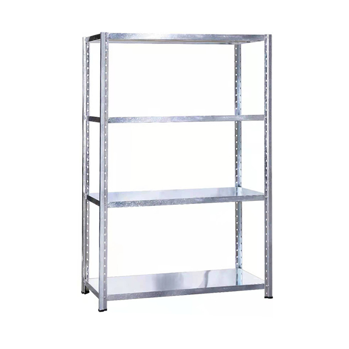 White galvanized angle steel rack