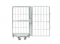 Folding Warehouse Nestable Steel Storage Metal Wire Mesh Roll Container